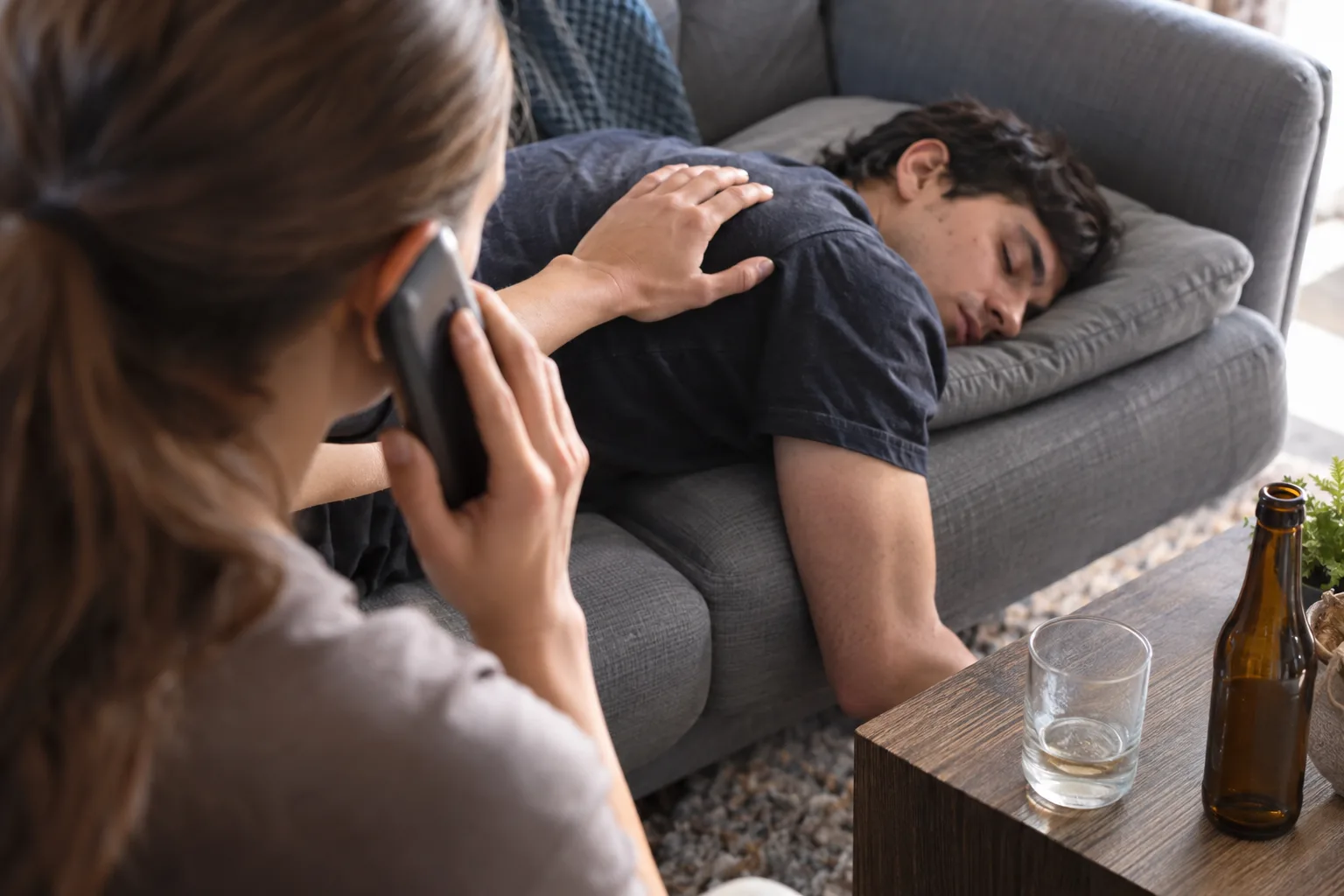 Alcohol Poisoning vs a Hangover: Symptoms That Mean Call 911 checklist infographic for Orange County