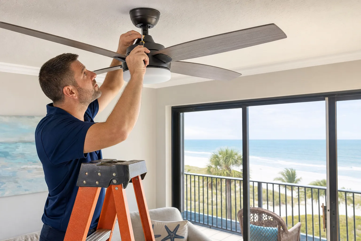 Checklist for planning a ceiling fan installation in a Cocoa Beach condo