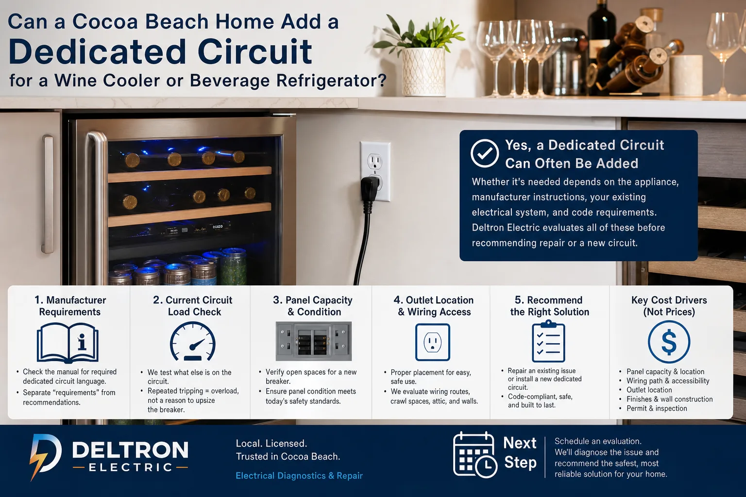 Can a Cocoa Beach Home Add a Dedicated Circuit for a Wine Cooler or Beverage Refrigerator? supporting image 4