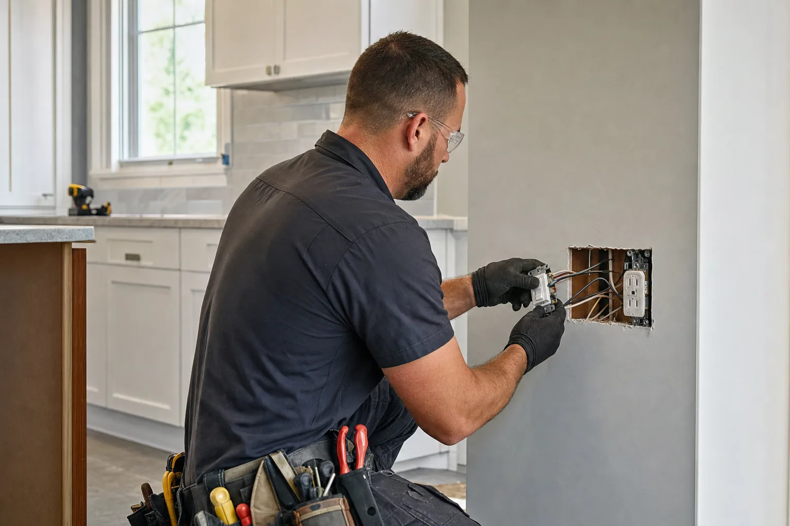 Can a Melbourne Electrician Move an Outlet or Switch During a Kitchen Remodel? checklist infographic for Melbourne