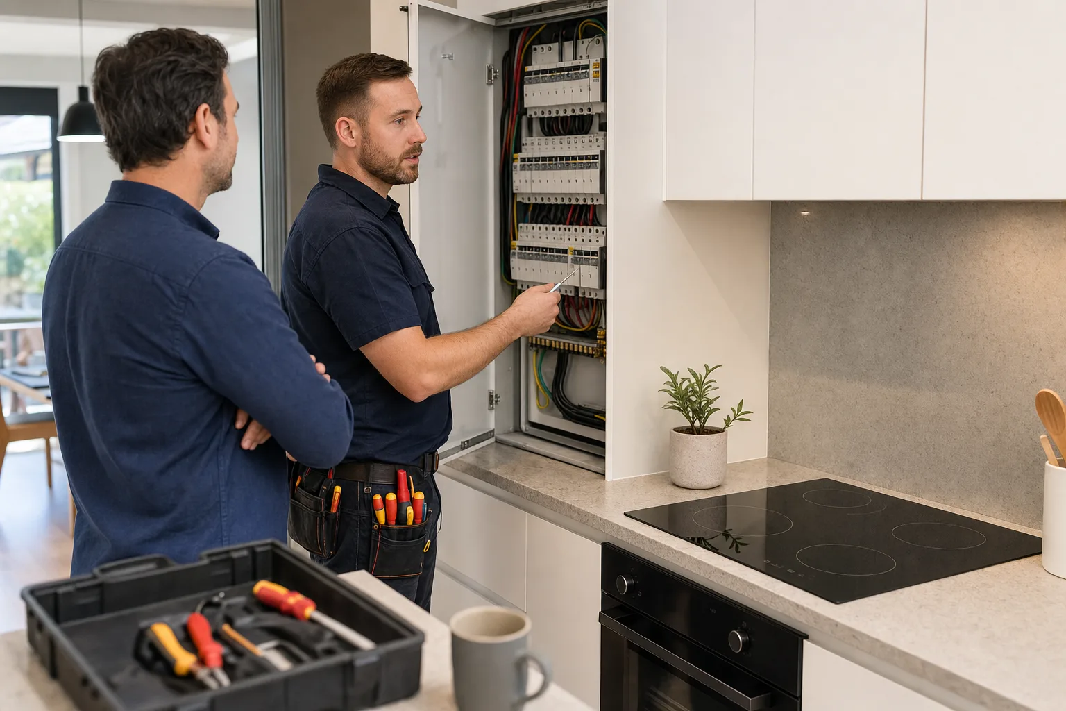 Can an Electrician Add a 240-Volt Circuit for an Induction Range in Melbourne? checklist infographic for Melbourne