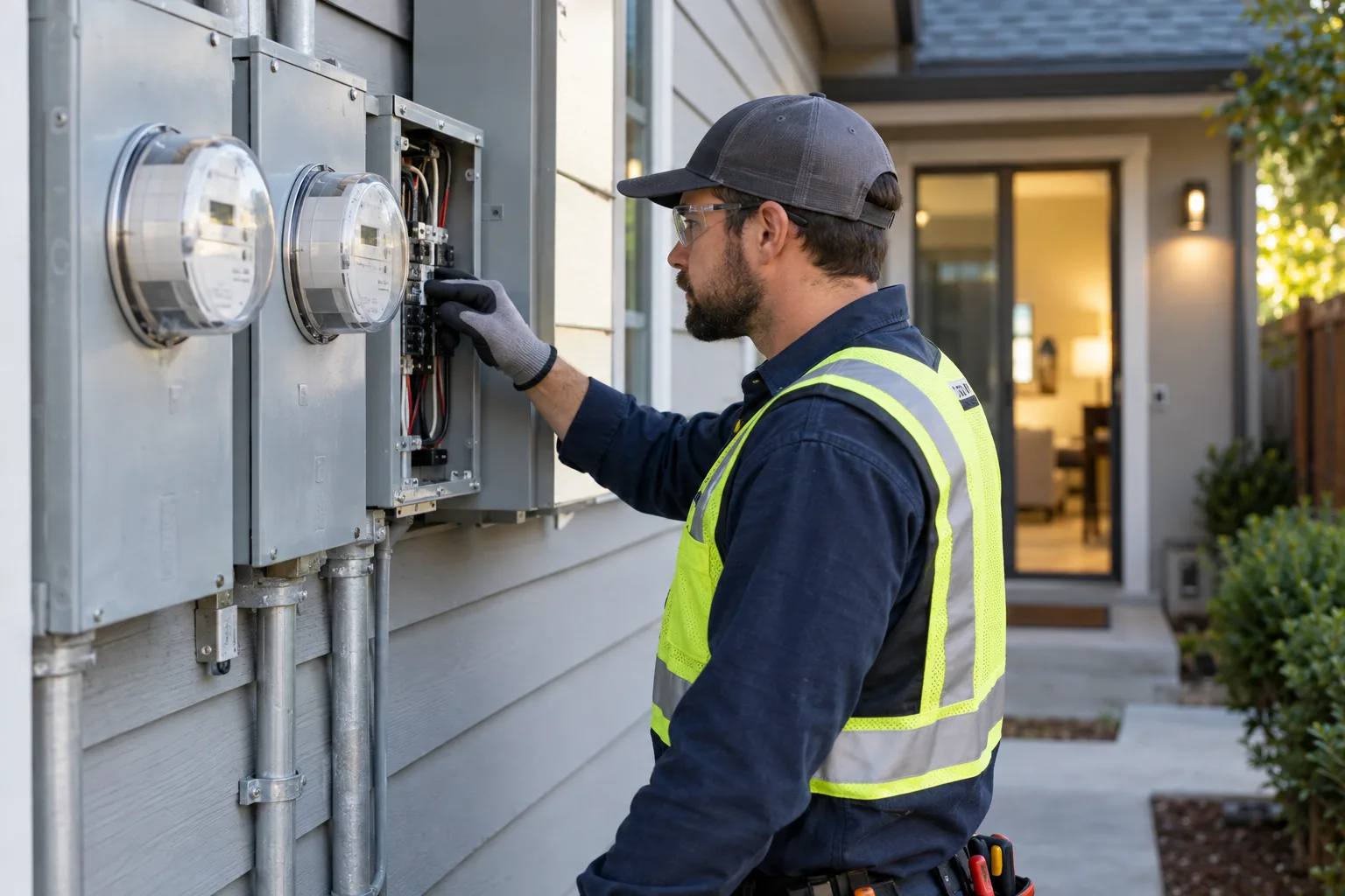 Planning flowchart comparing a separate utility meter, a subpanel, and a private submeter
