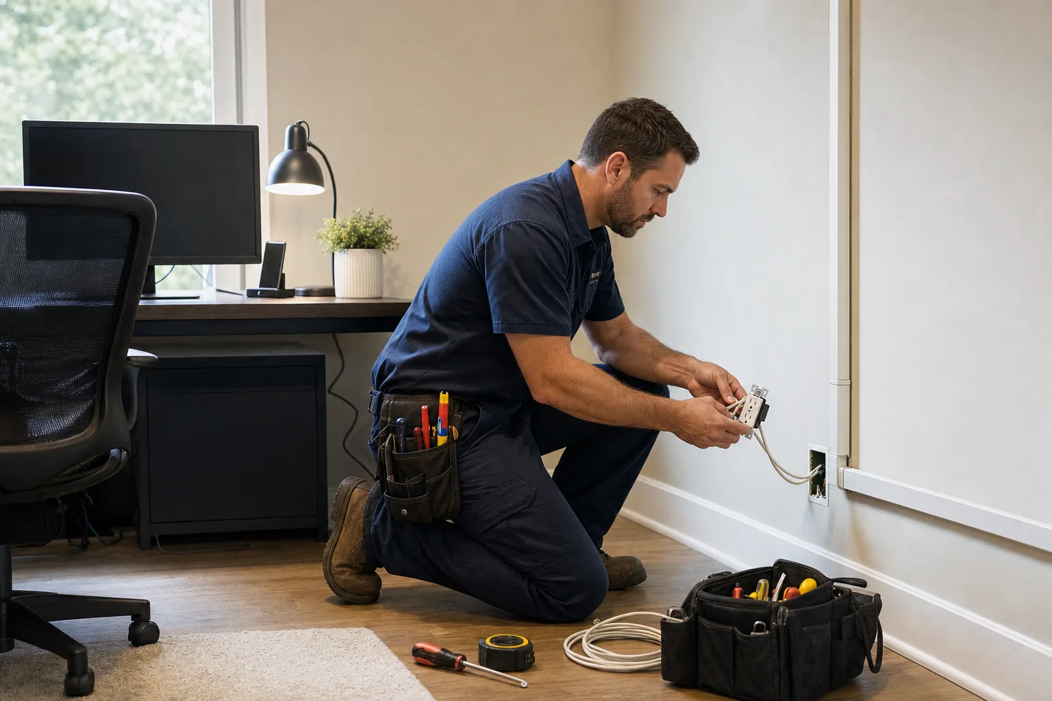 Checklist of factors for adding outlets to a finished home office