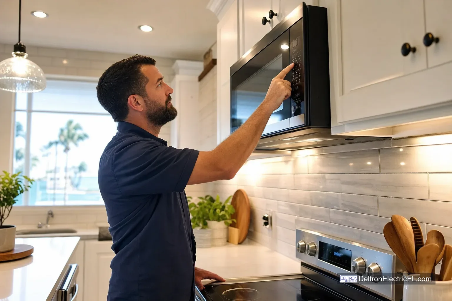 Kitchen Lights Flicker When the Microwave Runs in Cocoa Beach: What Could Be Causing It? checklist infographic for Cocoa Beach