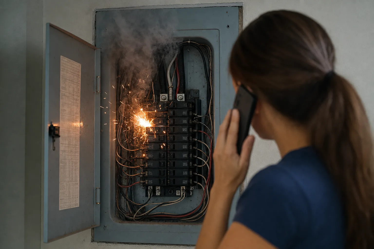 Sparks From a Breaker Panel in Melbourne: What to Do Before an Electrician Arrives checklist infographic for Melbourne