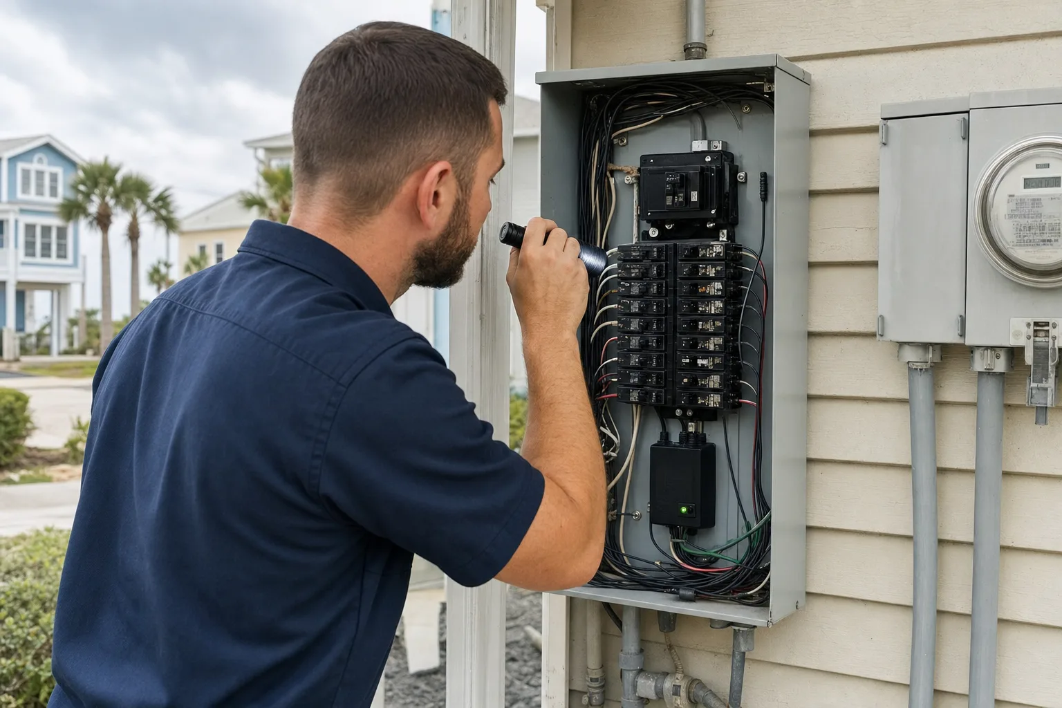 What Electrical Upgrades Help Cocoa Beach Rental Properties Prepare for Storm Season? checklist infographic for Cocoa Beach