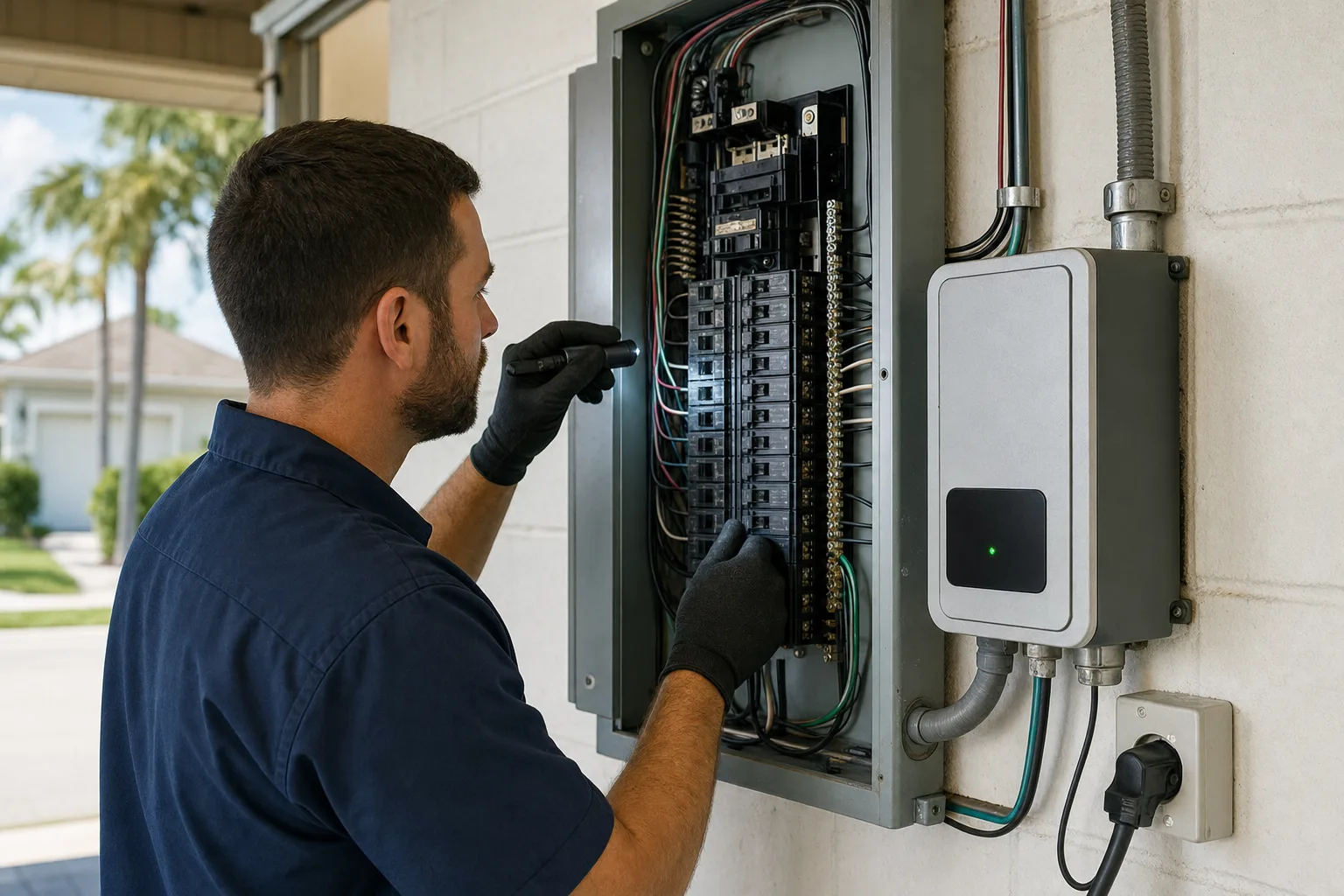 What Is Involved in Installing a Whole-Home Surge Protector in Titusville? checklist infographic for Titusville
