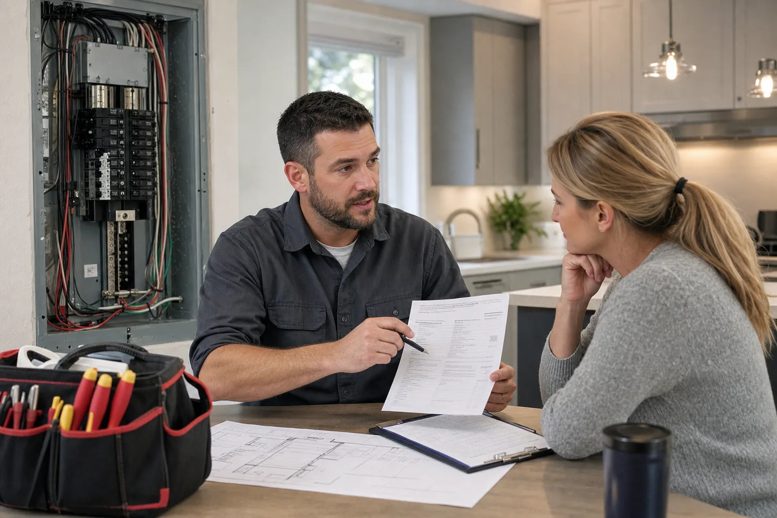 Checklist of items to review in an electrical upgrade estimate