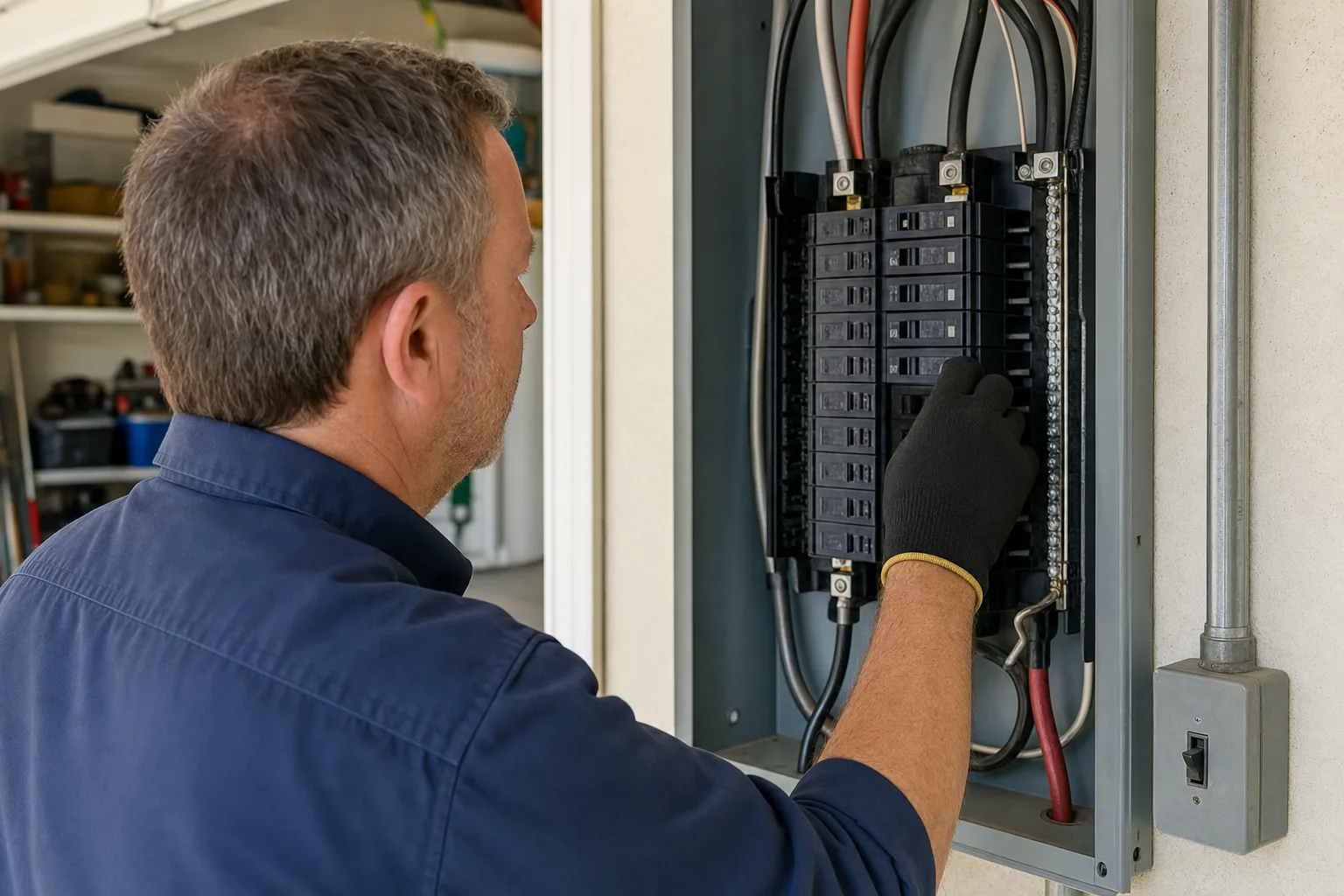 Main-breaker trip safety checklist covering warning signs, safe observations, and professional diagnosis