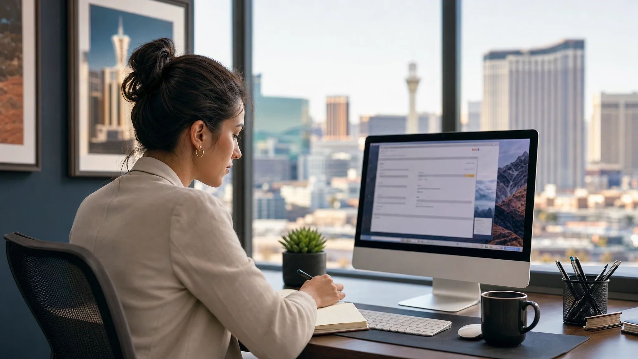 Las Vegas small business owner reviewing WordPress website performance after a plugin update